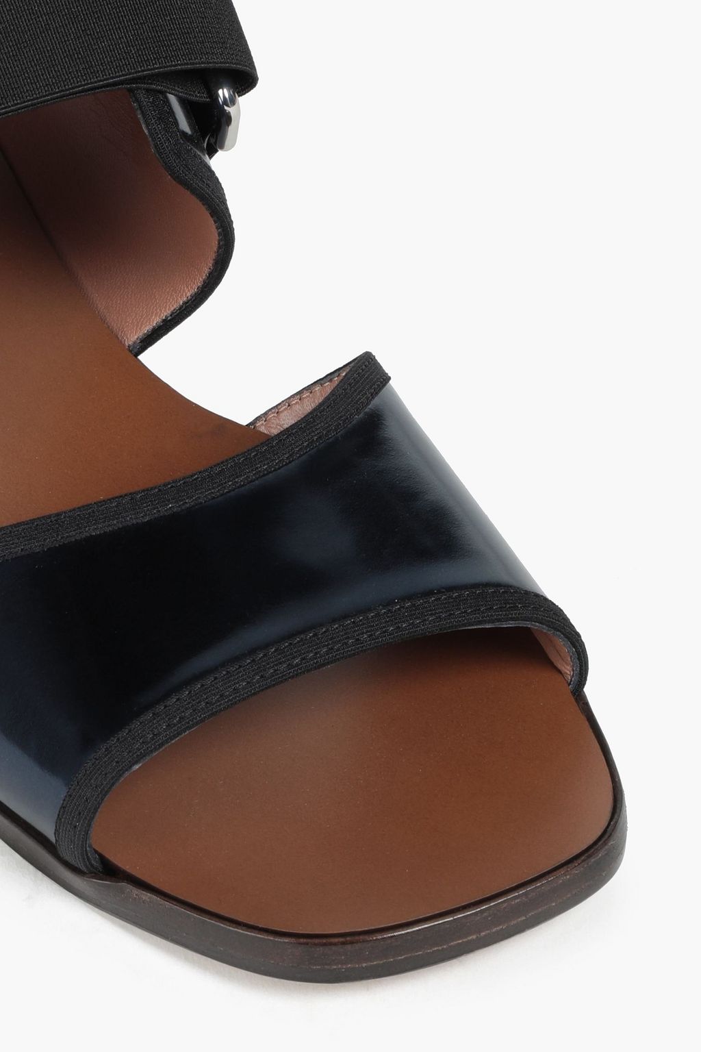 MARNI Metallic leather slingback sandals