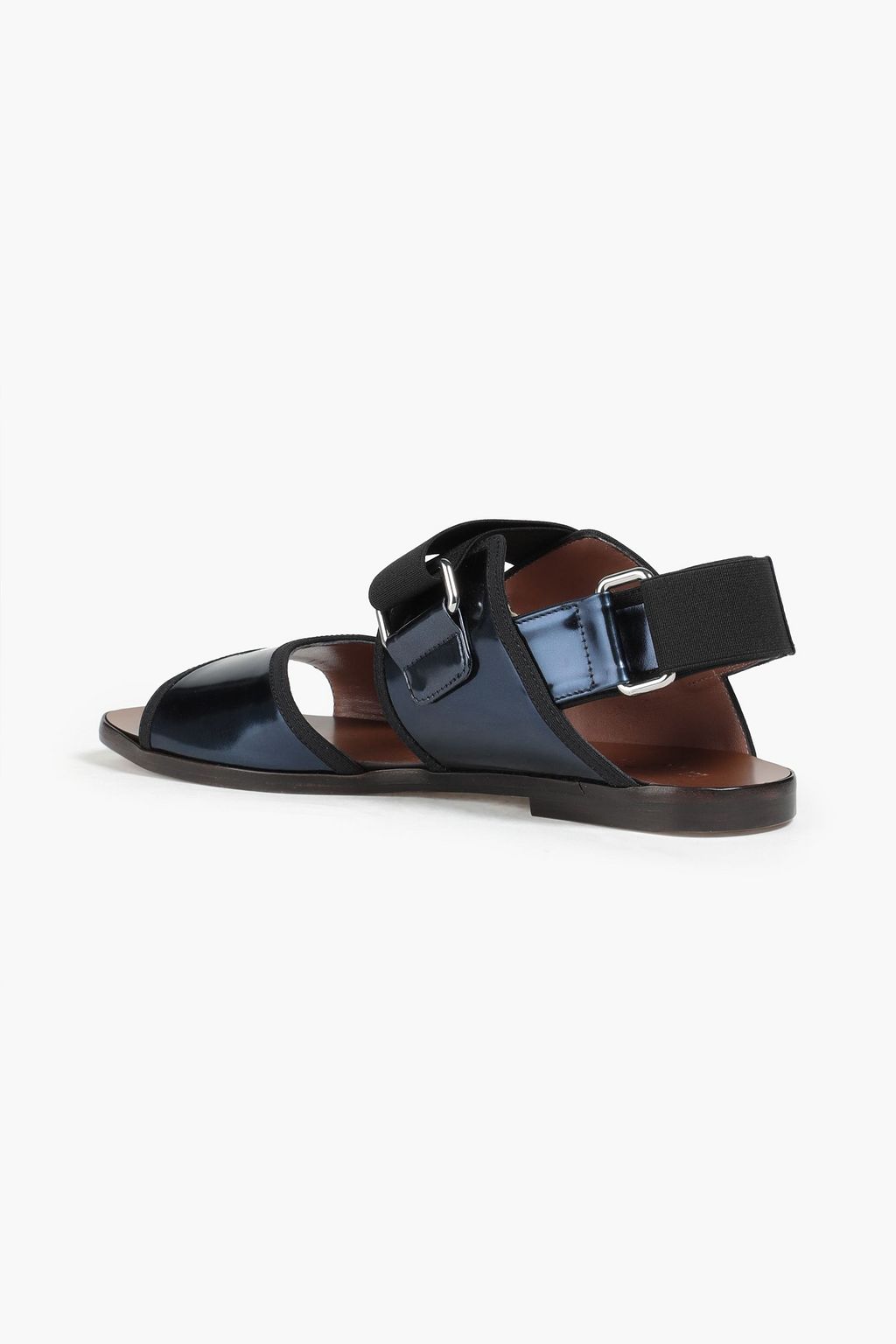 MARNI Metallic leather slingback sandals