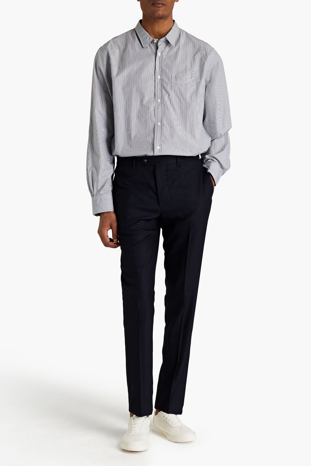 OFFICINE GÉNÉRALE Lipp striped cotton-poplin shirt