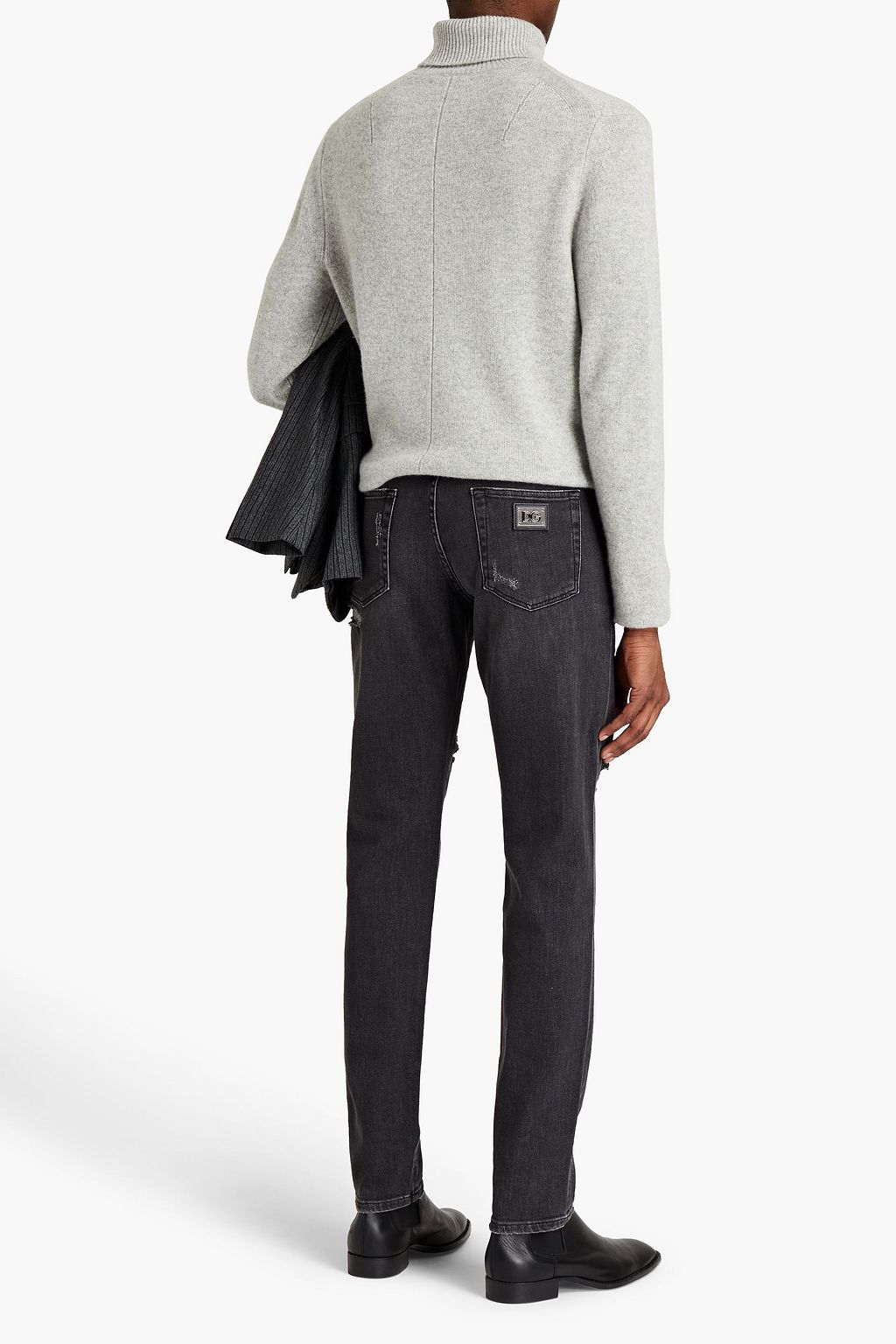 DOLCE&GABBANA Slim-fit distressed denim jeans