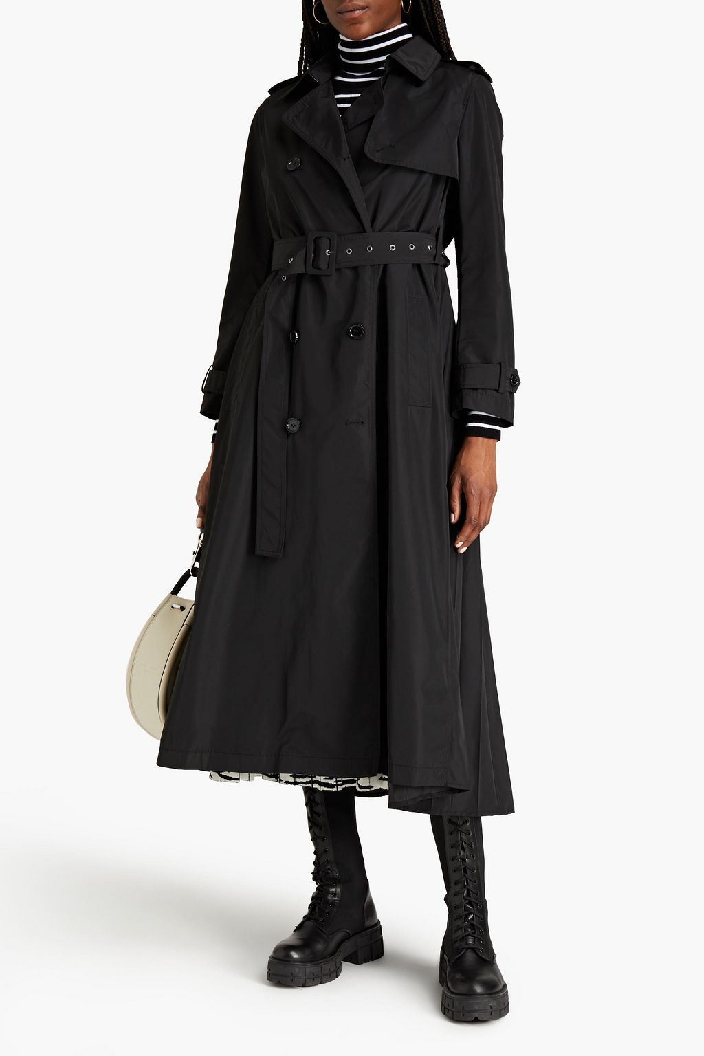 REDVALENTINO Pleated shell trench coat
