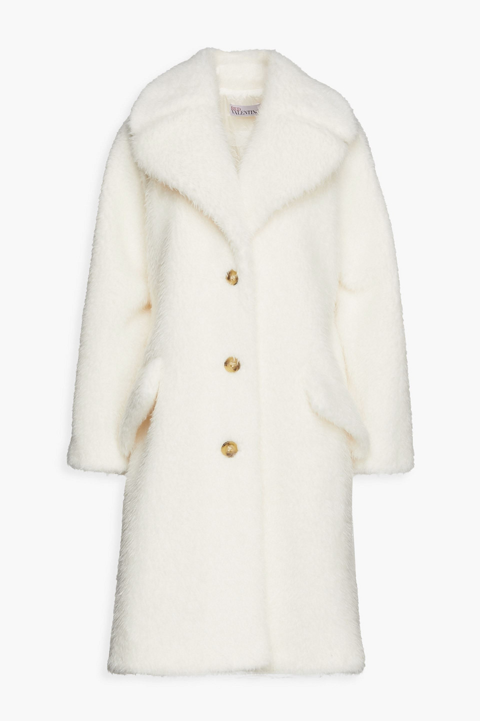 Redvalentino Woman Faux Fur Coat Ivory Size 44