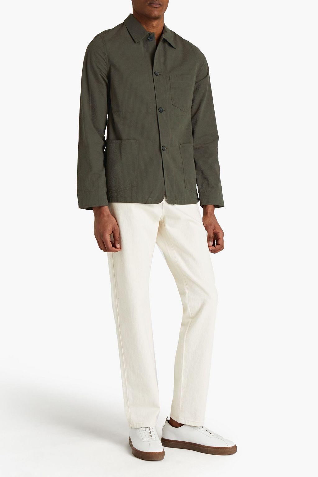 OFFICINE GÉNÉRALE 코튼 시어서커 재킷