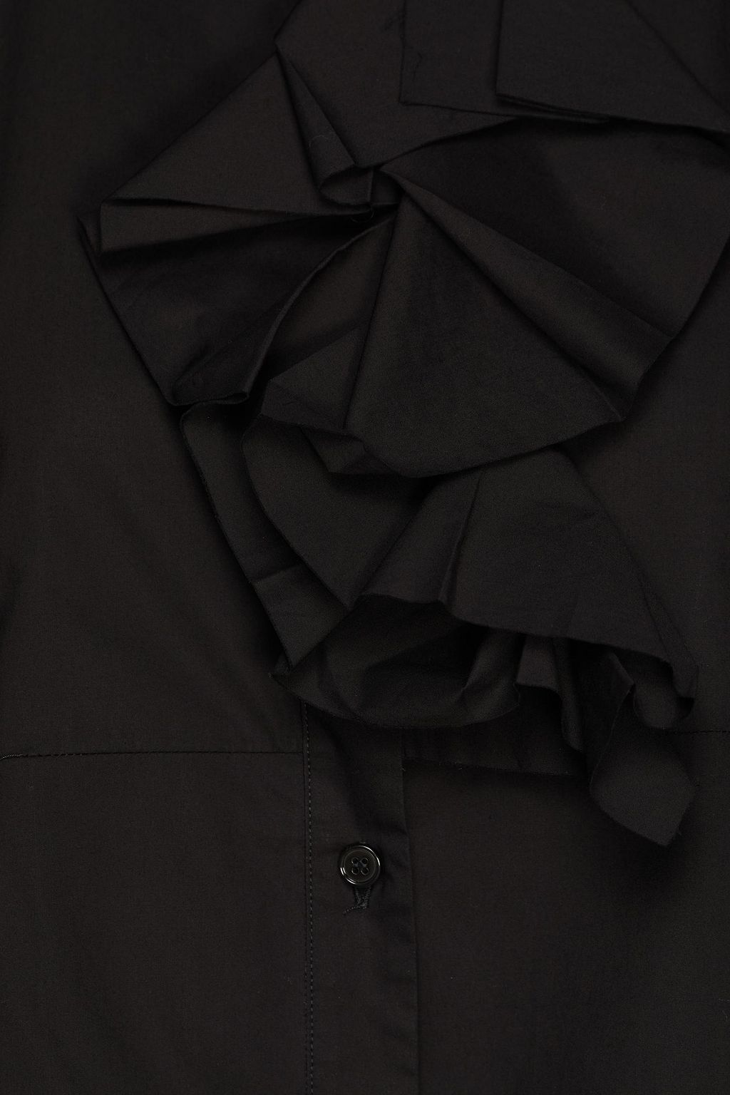 MARNI Cropped ruffled cotton-poplin shirt