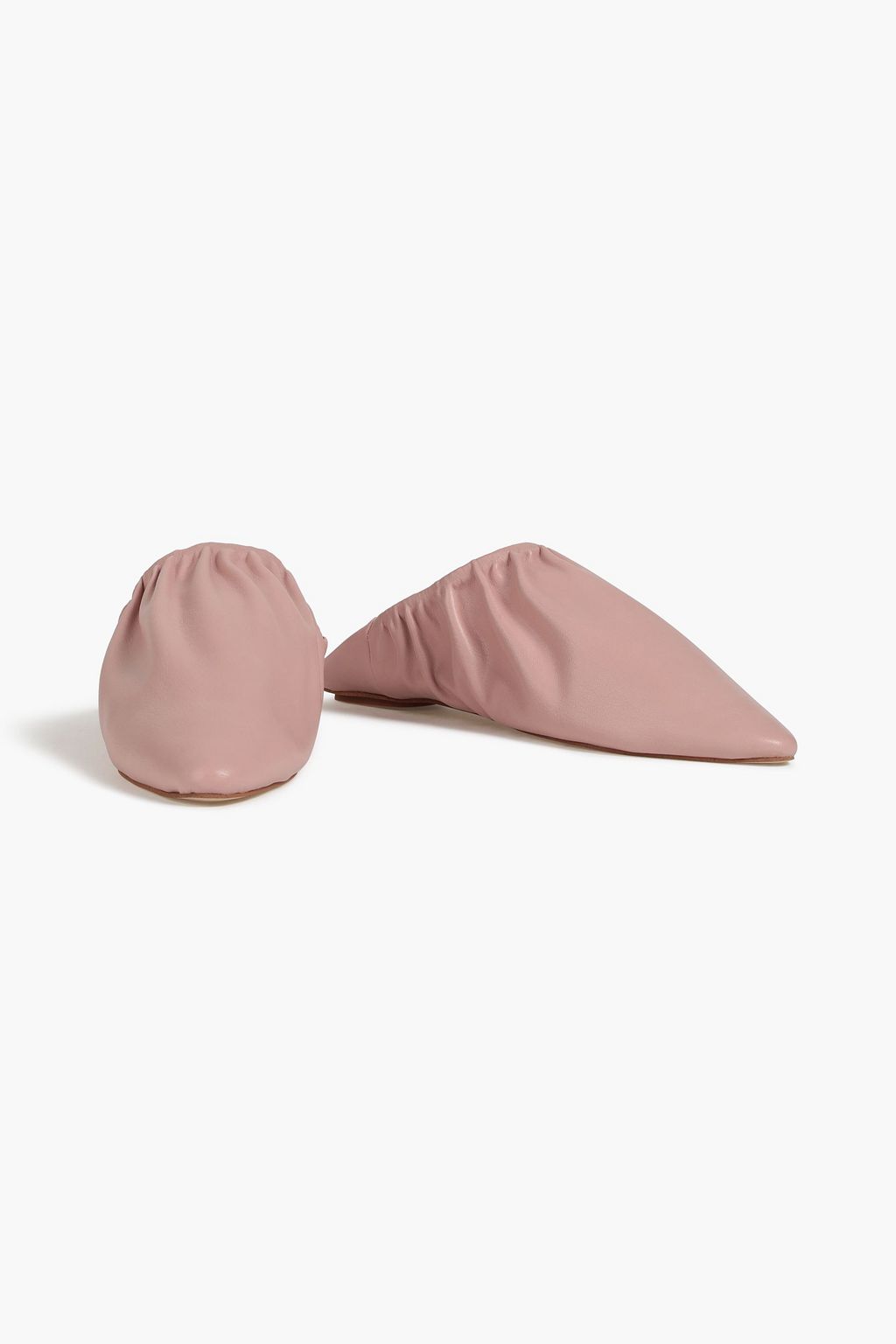 NANUSHKA Gathered vegan leather slippers