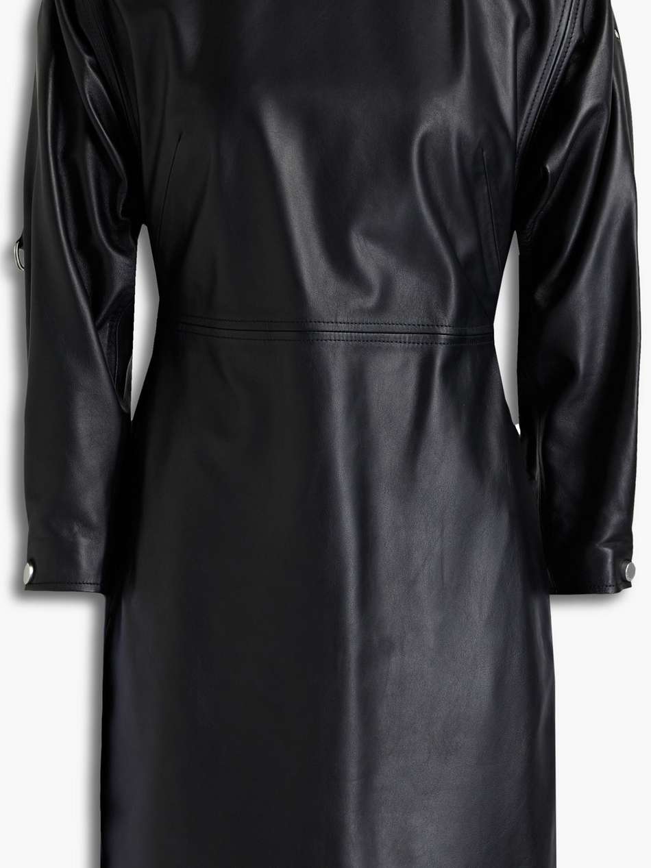 zip-detailed leather mini dress