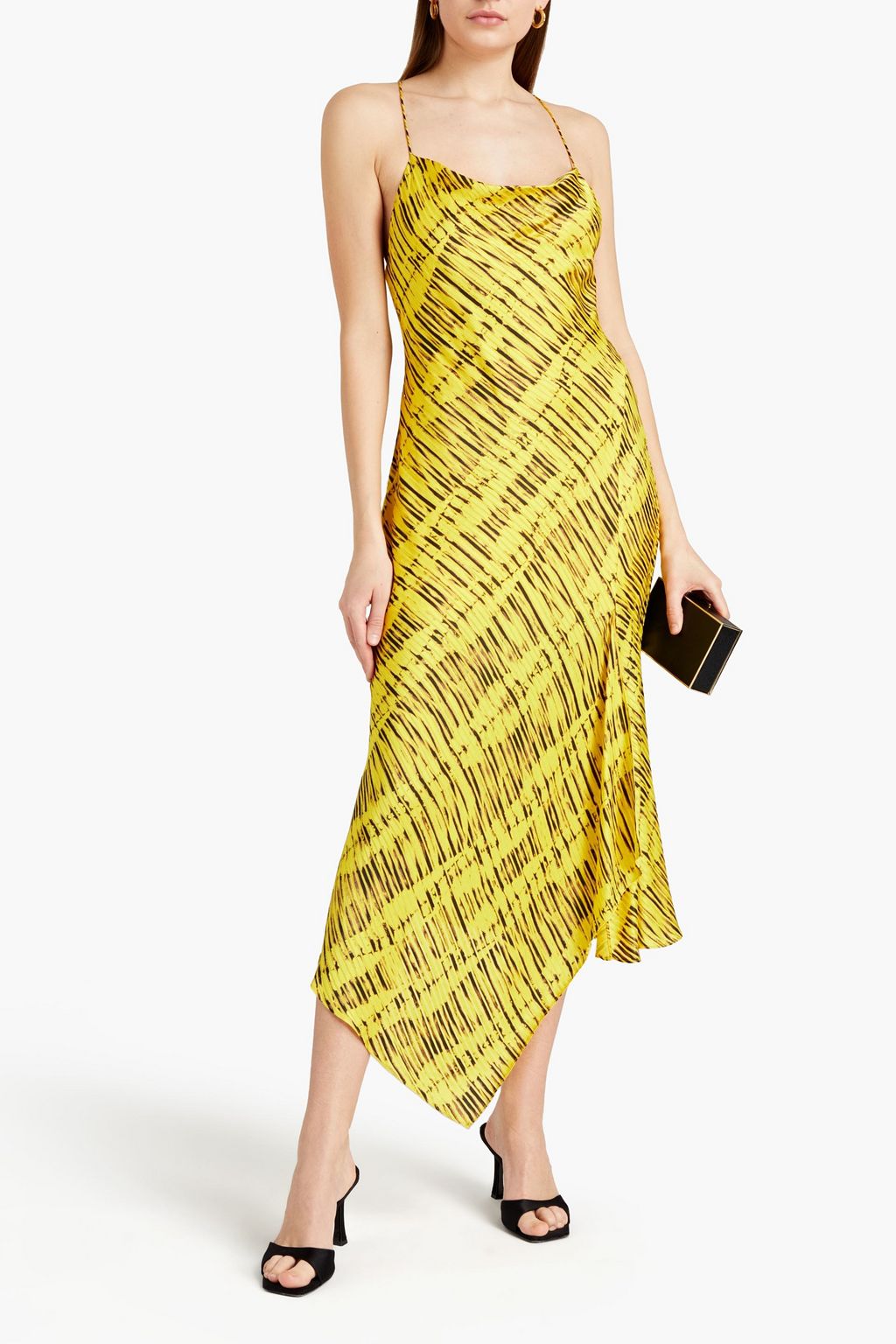 ALICE + OLIVIA Printed satin-jacquard midi dress