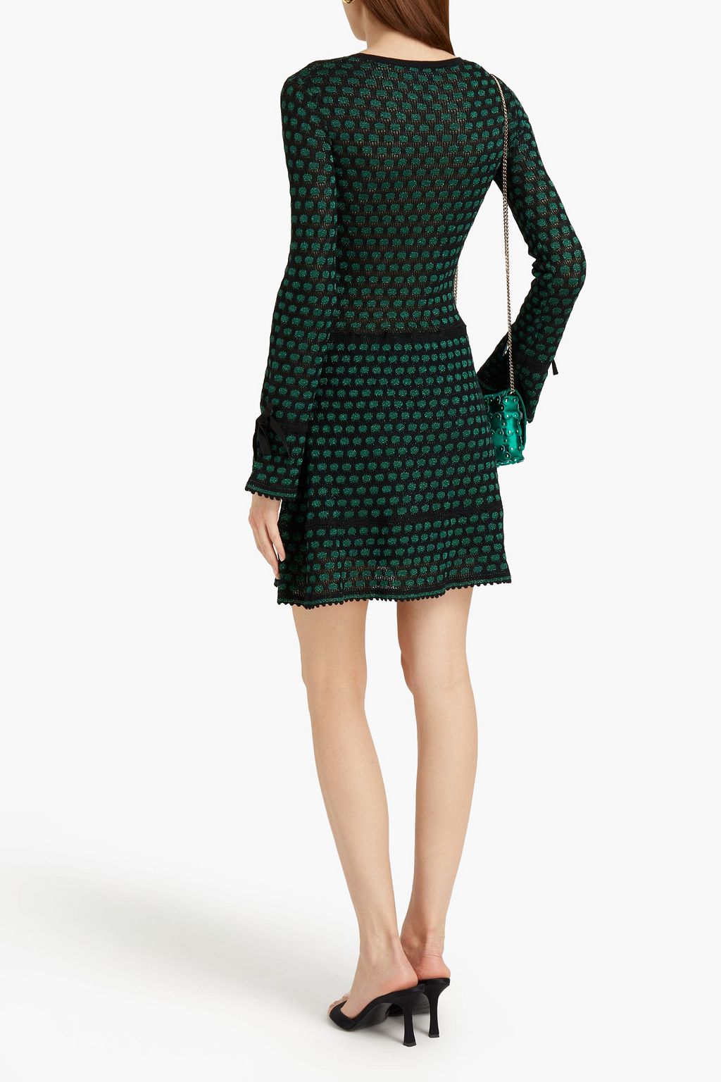 REDVALENTINO Metallic jacquard-knit mini dress