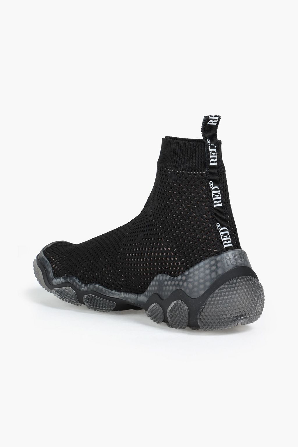 RED(V) Jacquard-knit high-top sneakers