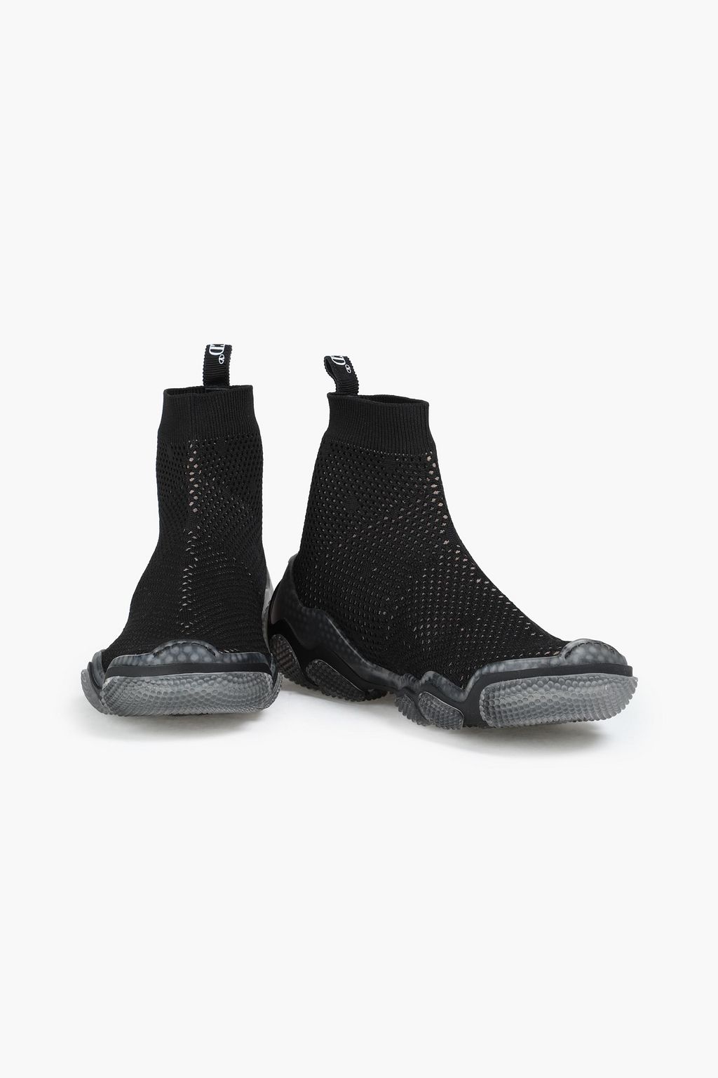 RED(V) Jacquard-knit high-top sneakers