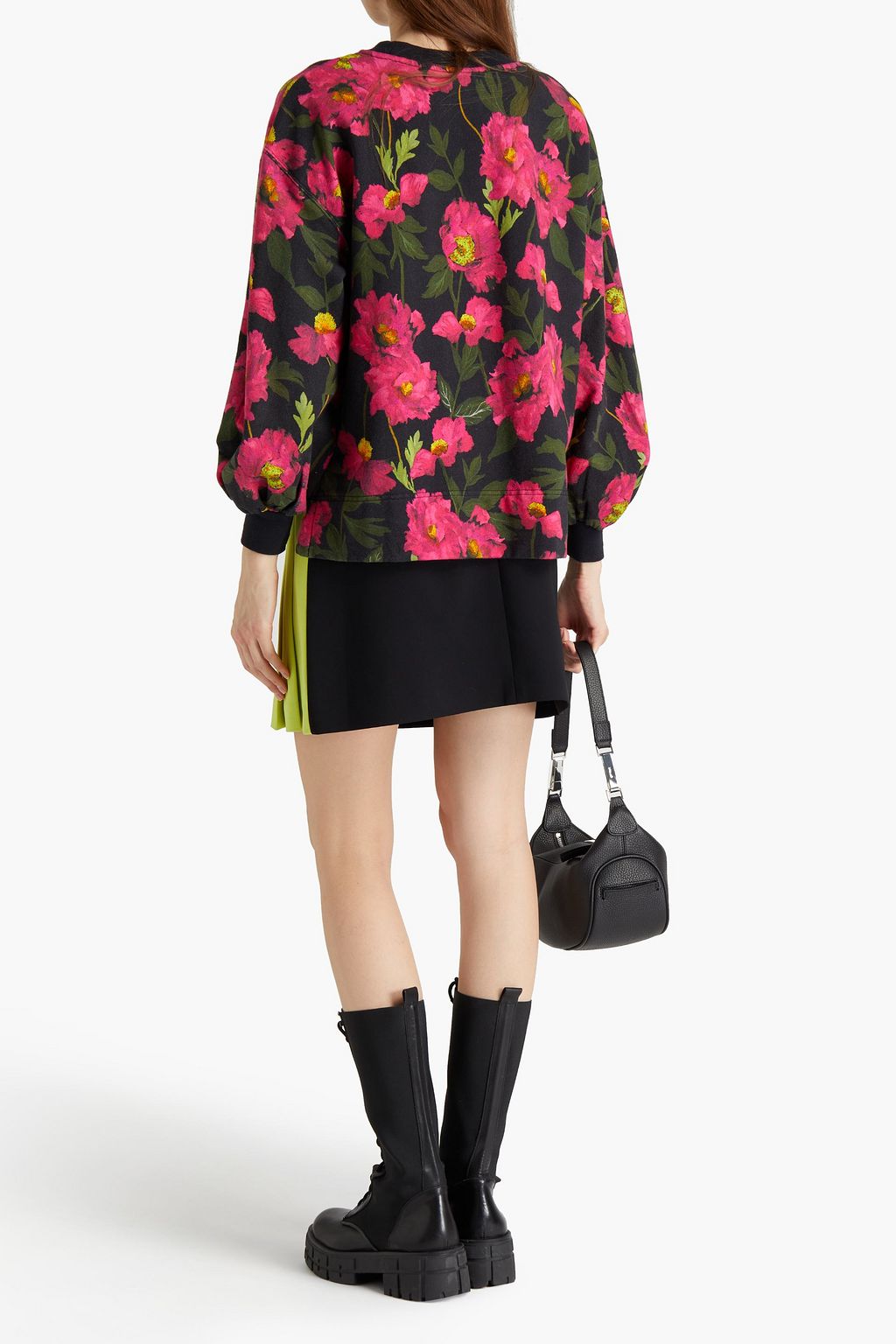 ALICE + OLIVIA Two-tone crepe mini skirt