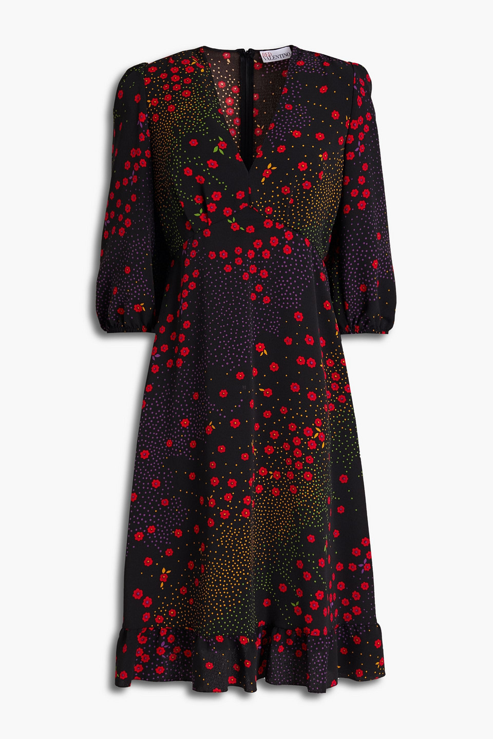 Redvalentino Woman Floral-print Crepe Dress Black Size 40