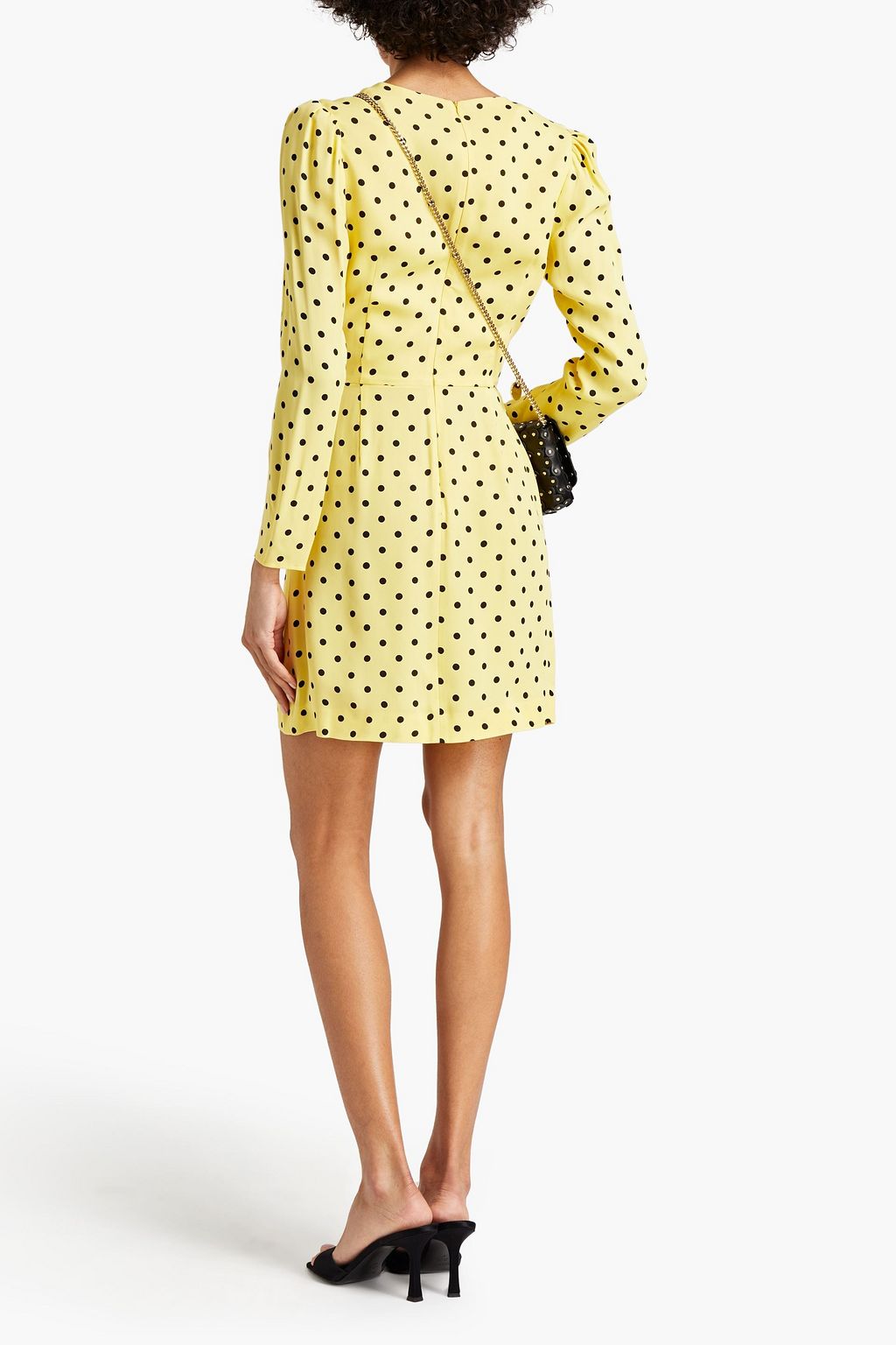 REDVALENTINO Wrap-effect polka-dot crepe mini dress