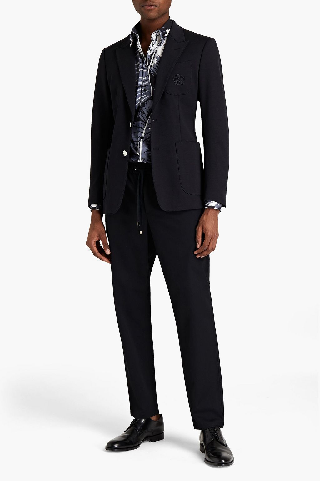 DOLCE&GABBANA Embroidered cotton-blend jersey blazer