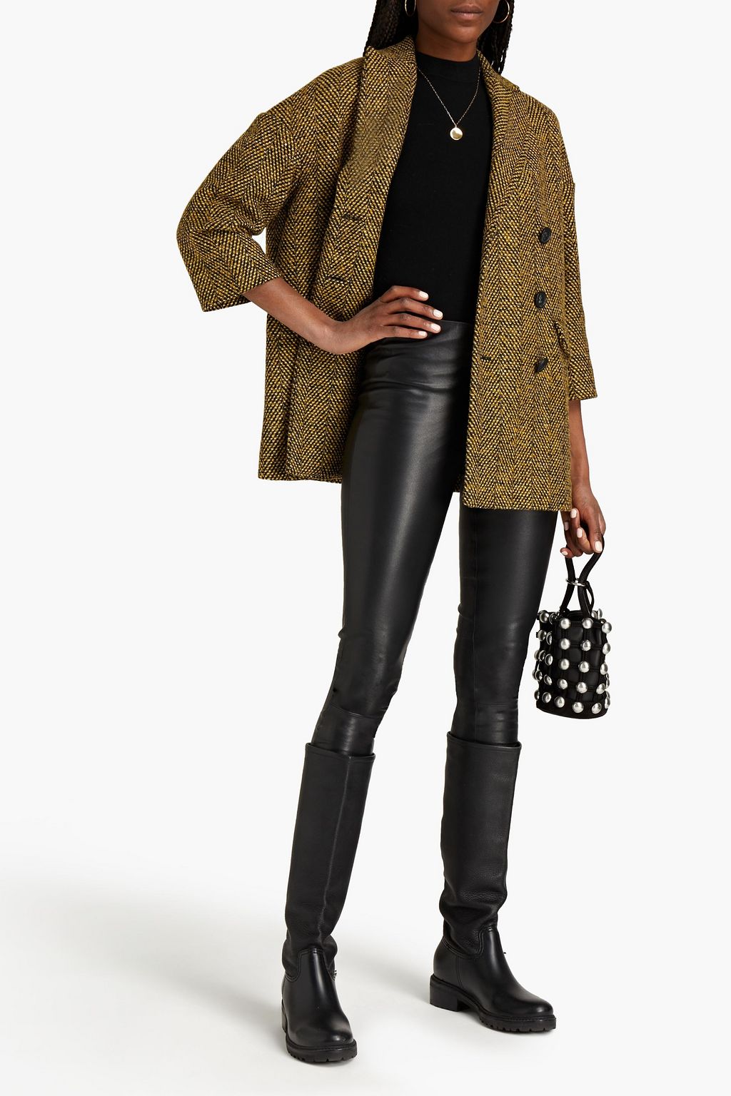 REDVALENTINO Double-breasted tweed coat