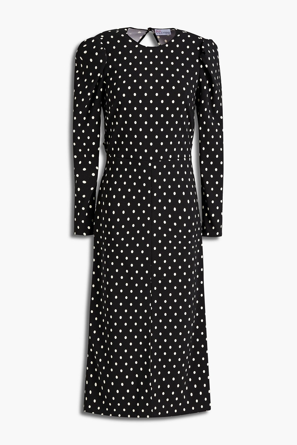 Redvalentino Woman Cutout Polka-dot Stretch-crepe Midi Dress Black Size 46