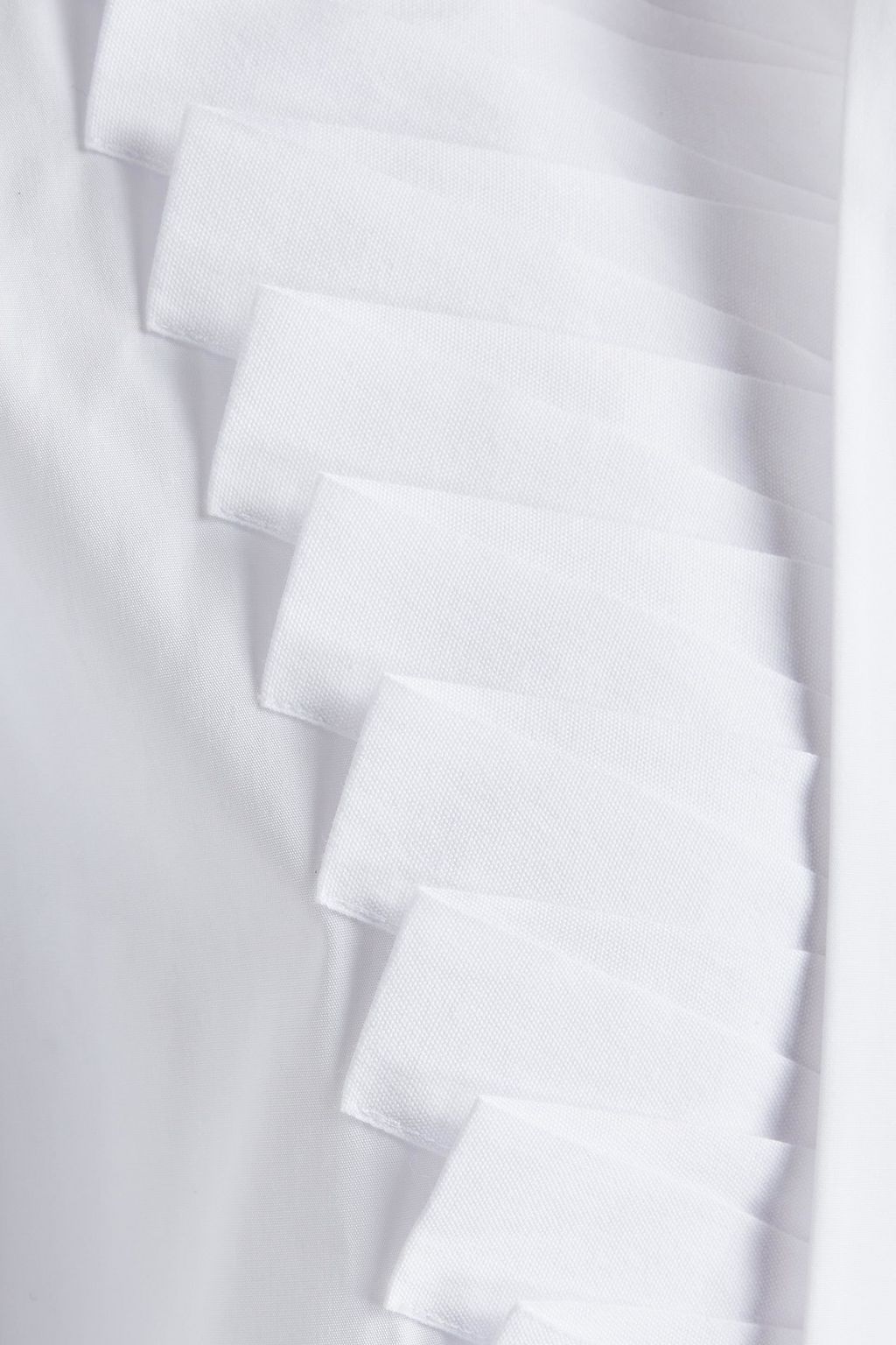REDVALENTINO Pussy-bow pleated cotton-poplin shirt