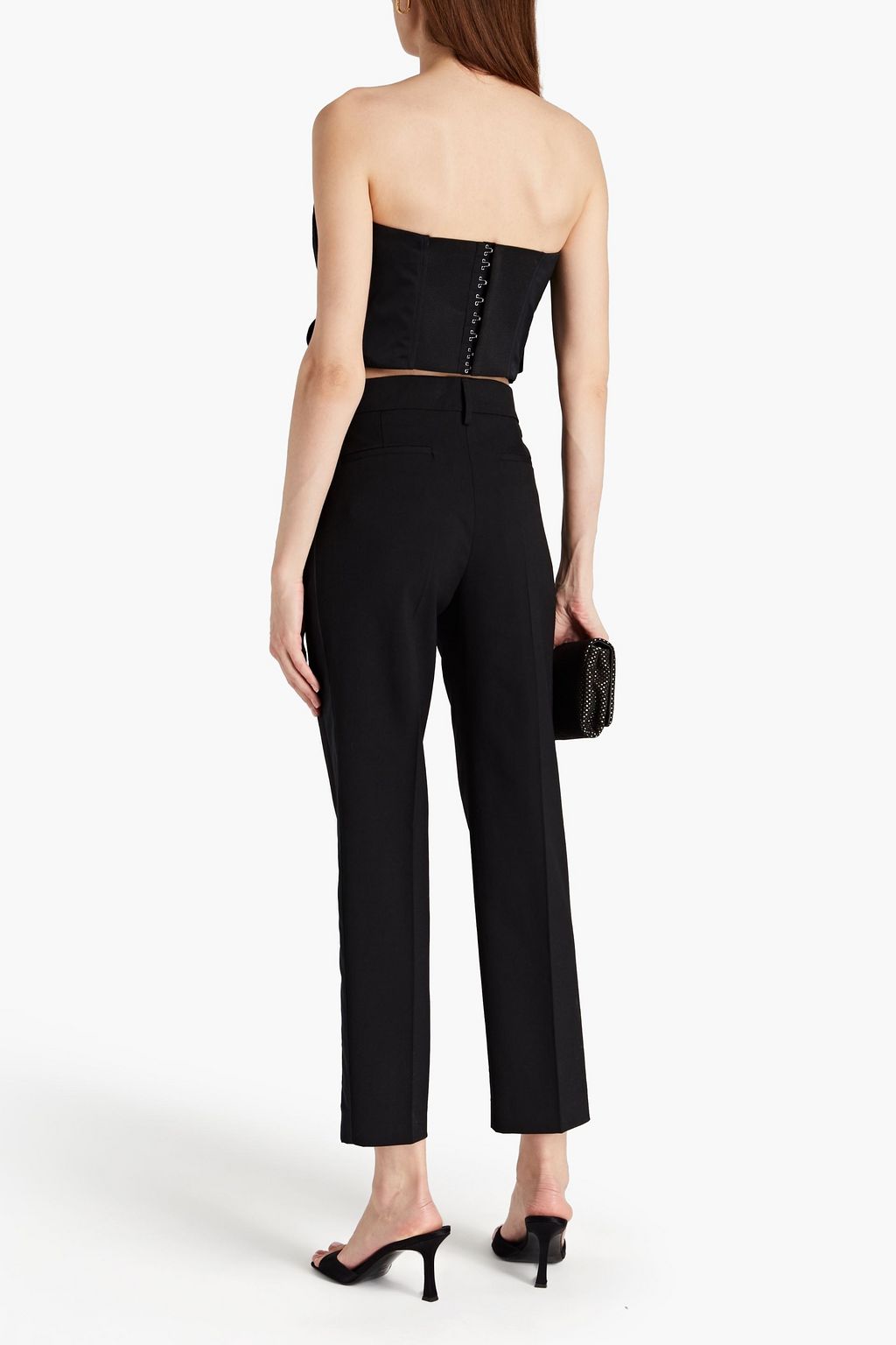 REDVALENTINO Strapless bow-embellished taffeta bustier top