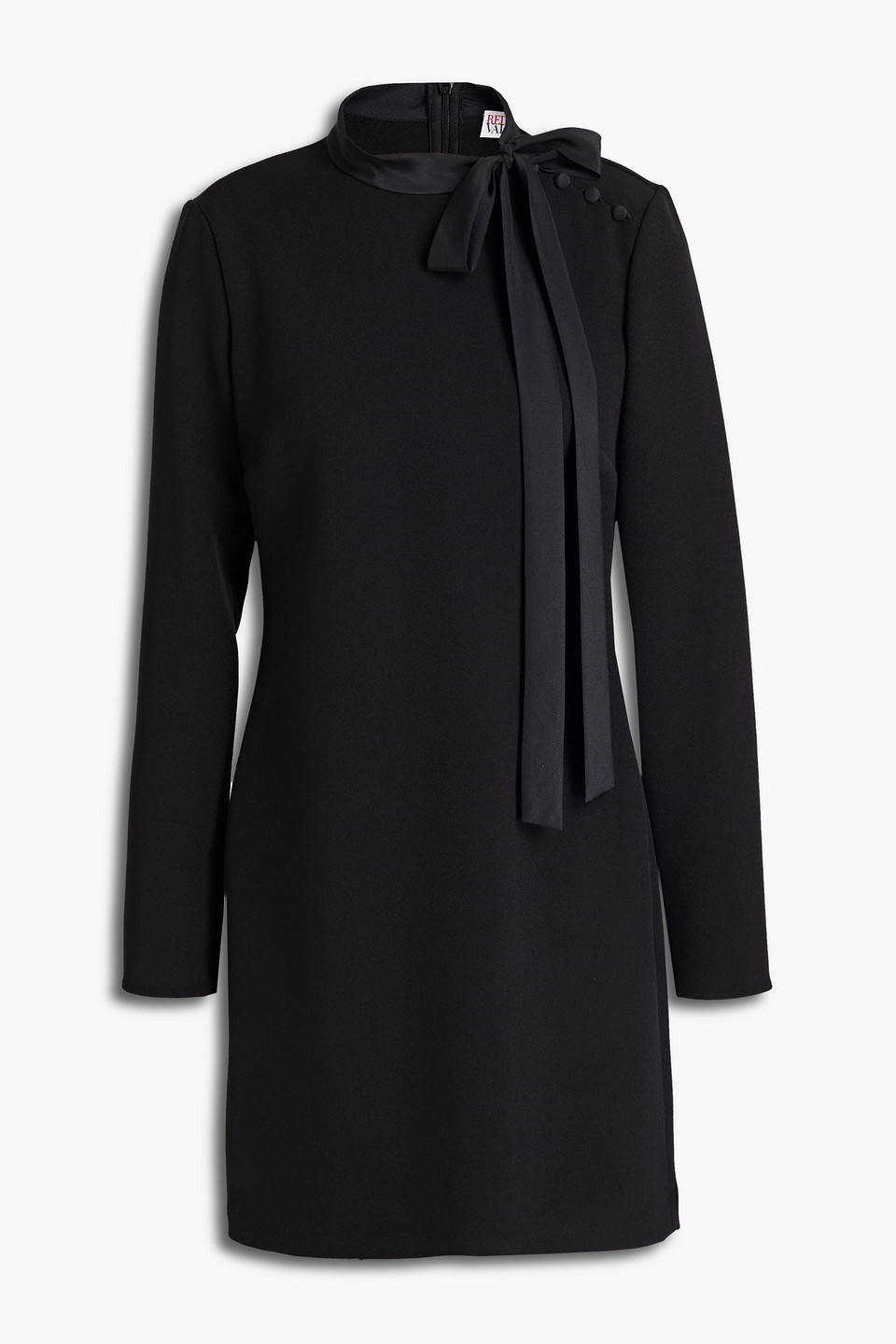 Redvalentino Woman Pussy-bow Crepe Mini Dress Black Size 46