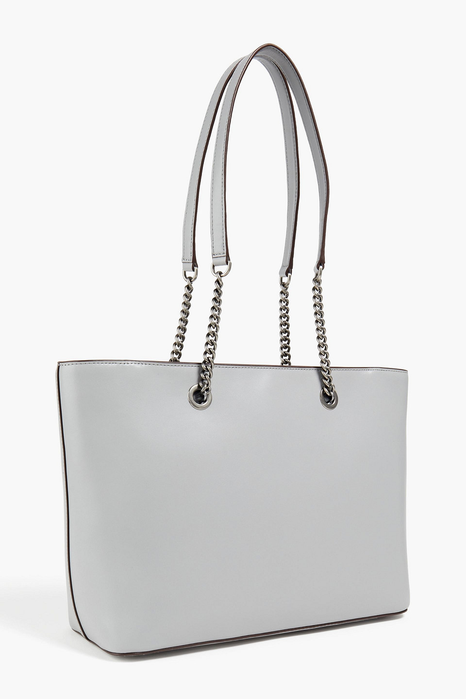 Dkny Val Leather Tote In Grey