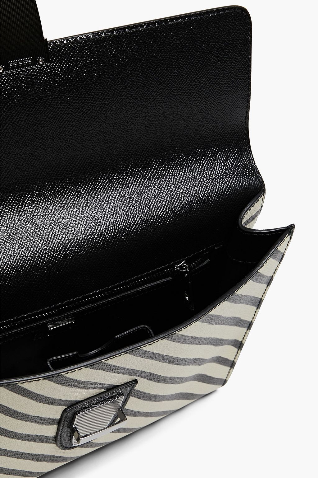 DOLCE&GABBANA Striped faux textured-leather pouch