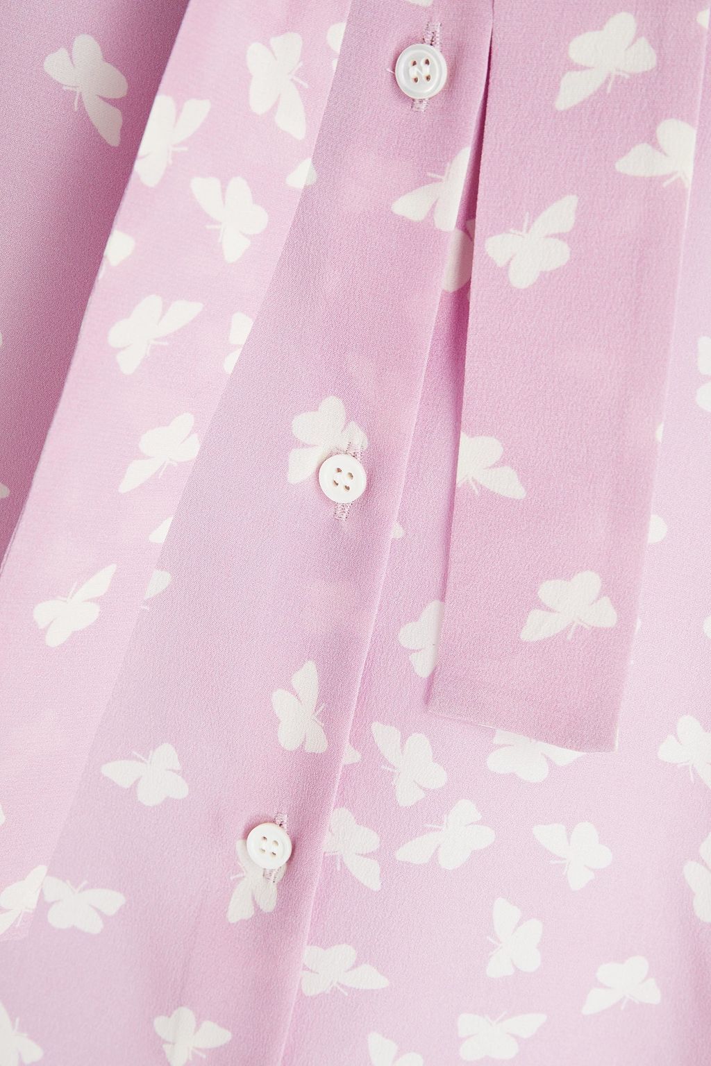 REDVALENTINO Pussy-bow printed crepe de chine blouse