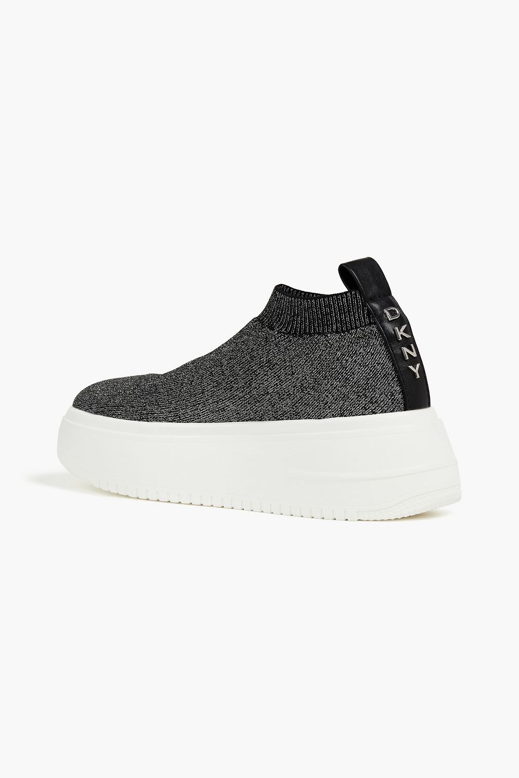 DKNY Mada stretch-knit platform high-top sneakers