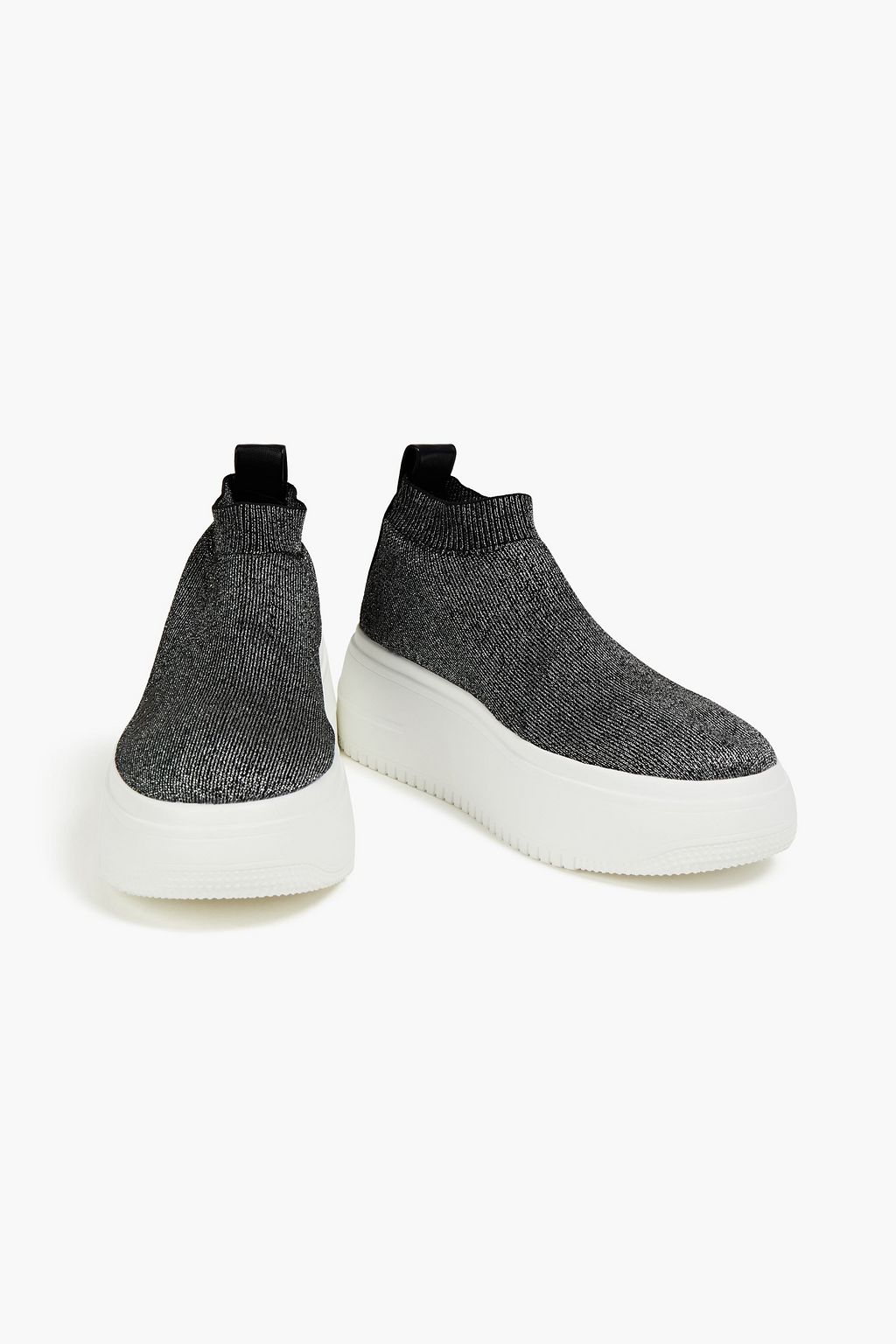 DKNY Mada stretch-knit platform high-top sneakers