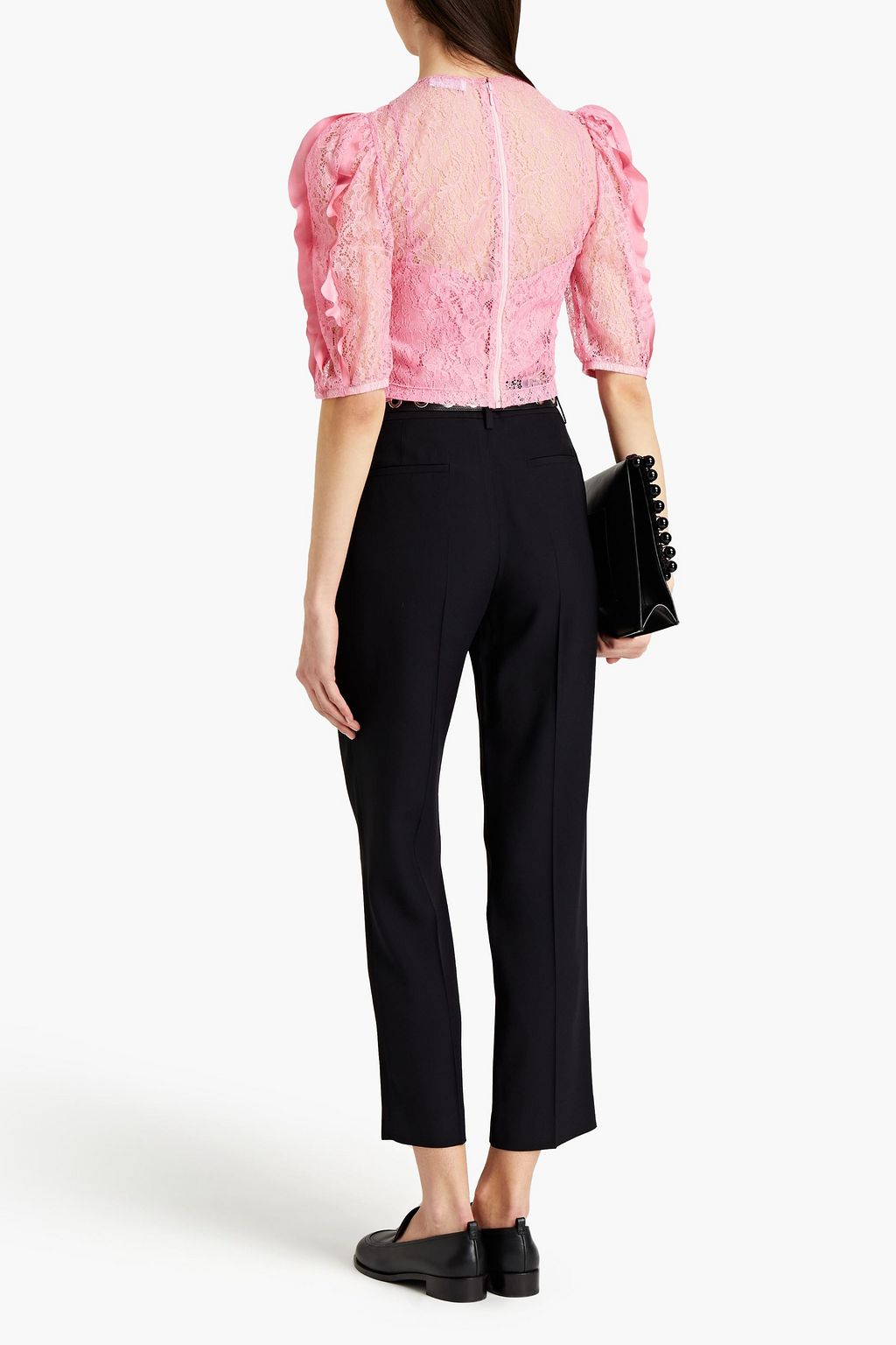 REDVALENTINO Satin-crepe straight-leg pants
