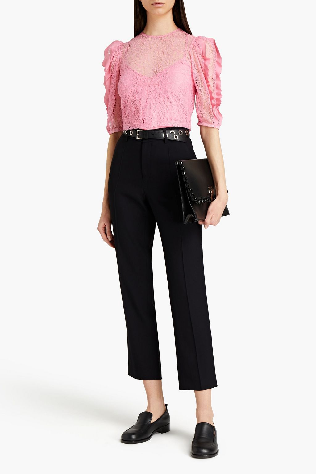 REDVALENTINO Satin-crepe straight-leg pants