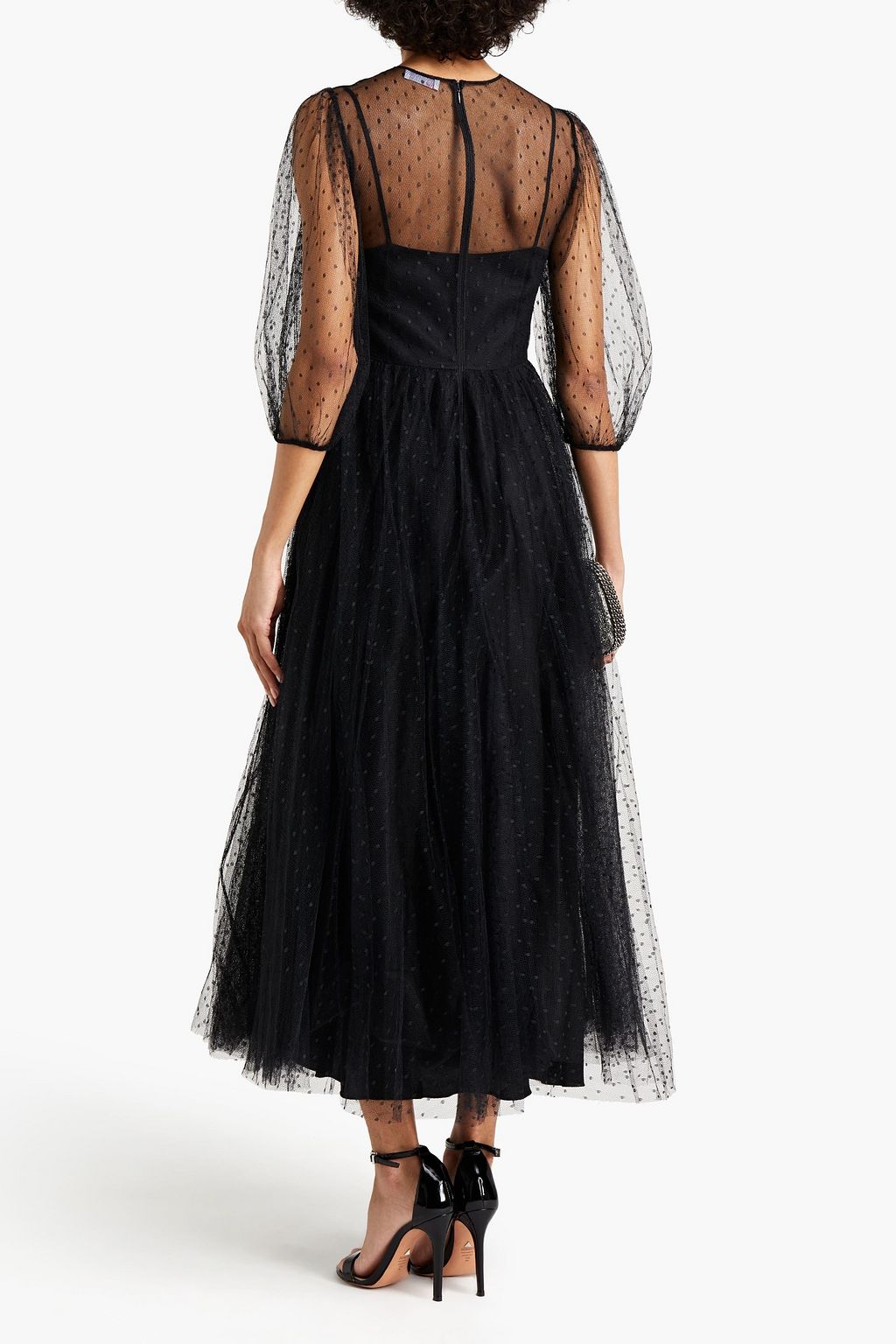 REDVALENTINO Knotted point d'esprit midi dress