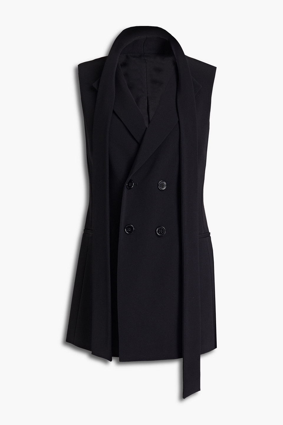 Redvalentino Woman Double-breasted Crepe Vest Black Size 42