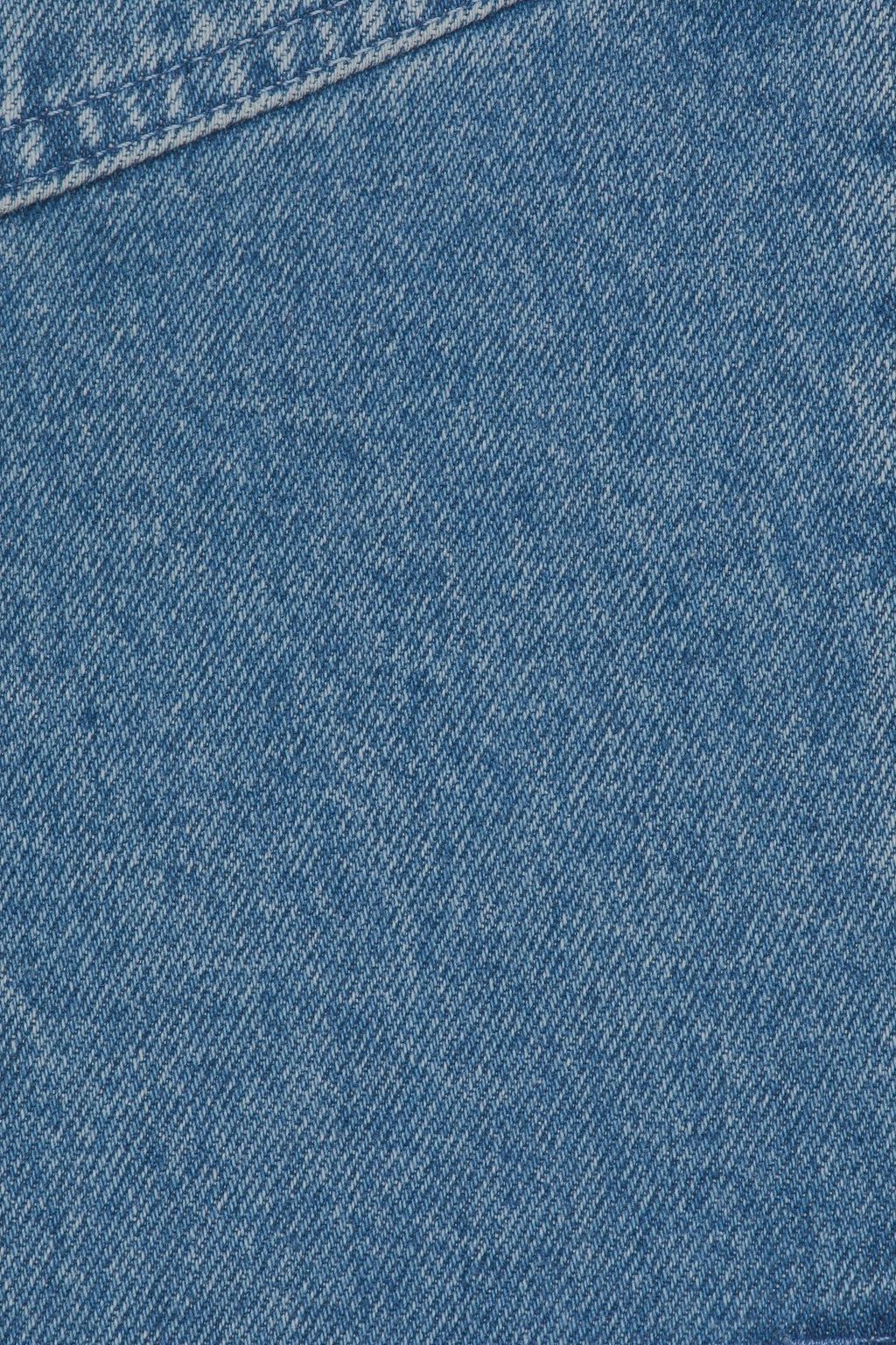 REDVALENTINO Buckle-detailed denim midi skirt