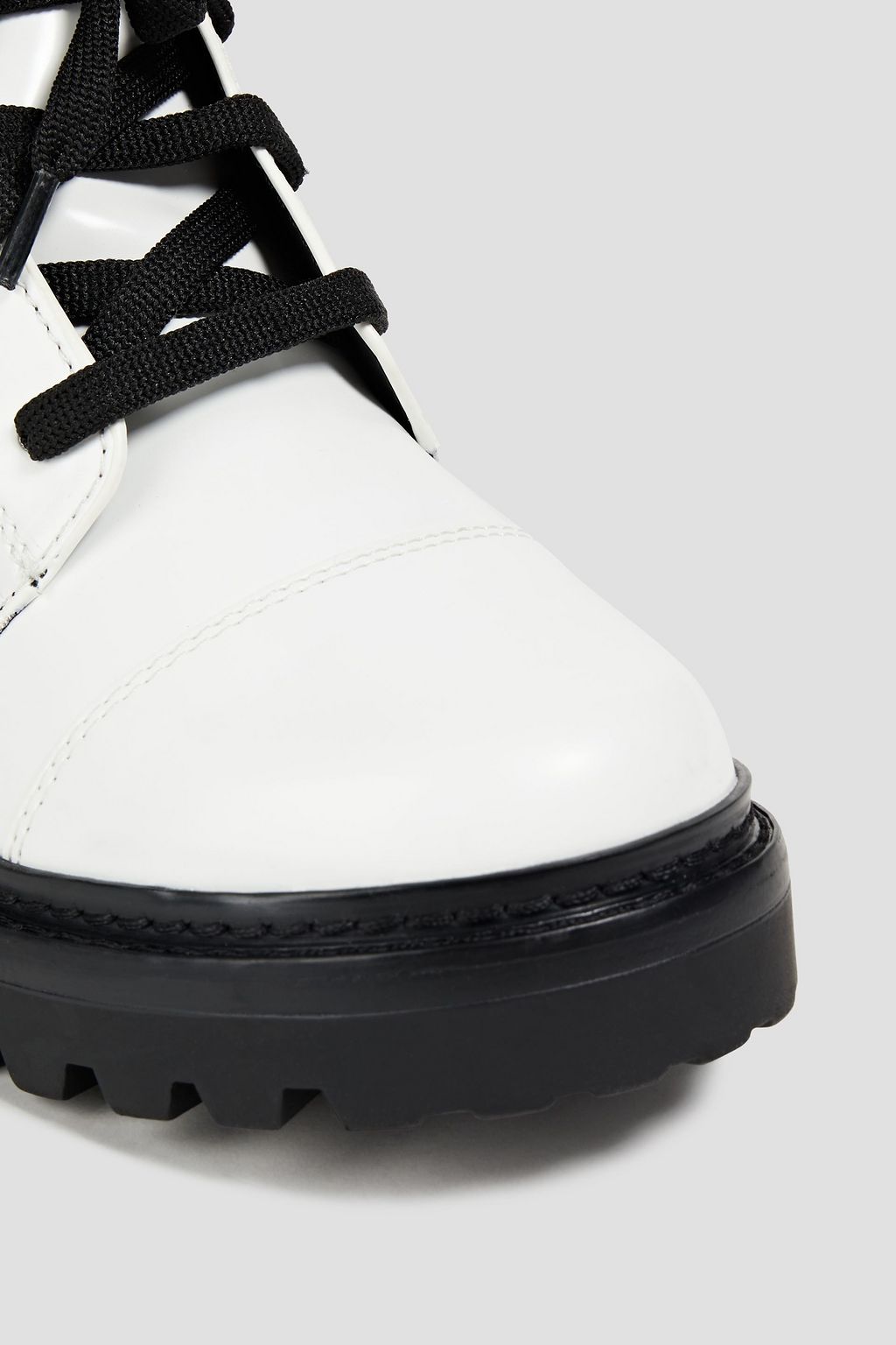 DKNY Bart faux glossed-leather combat boots