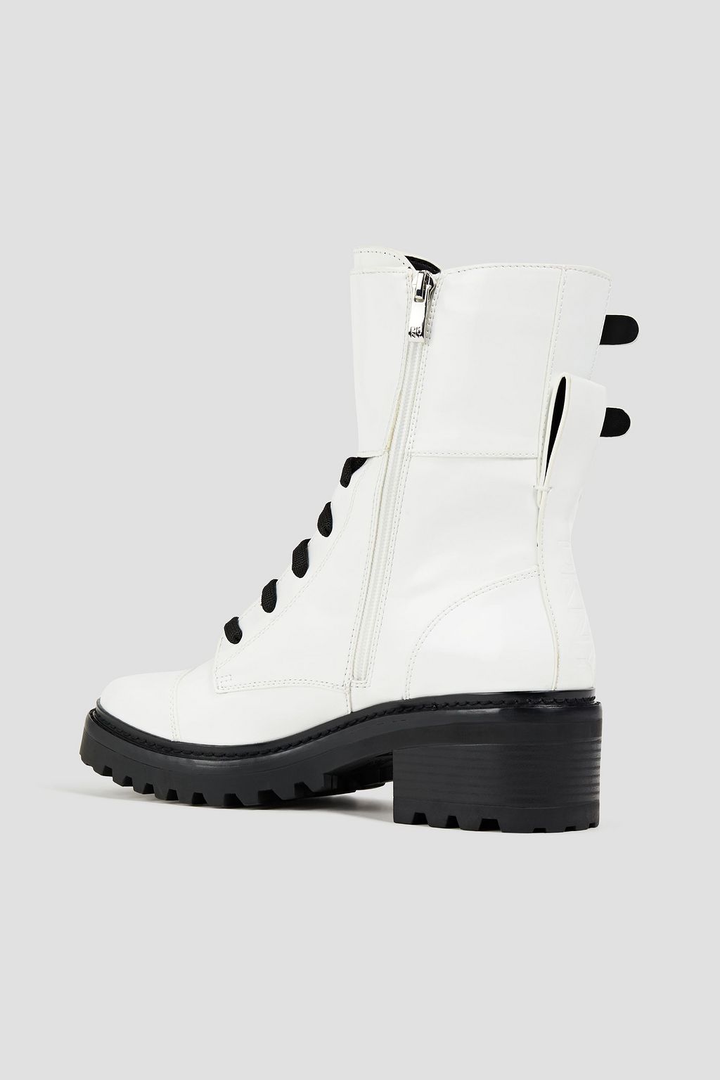 DKNY Bart faux glossed-leather combat boots