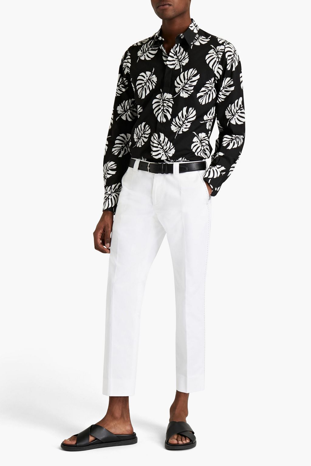 DOLCE&GABBANA Slim-fit printed cotton-poplin shirt