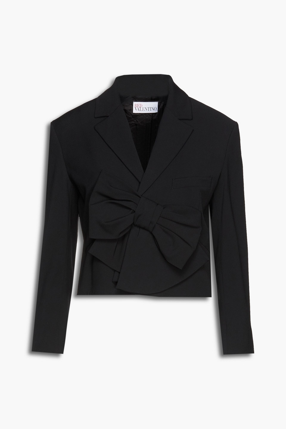 Redvalentino Woman Bow-embellished Twill Blazer Black Size 38