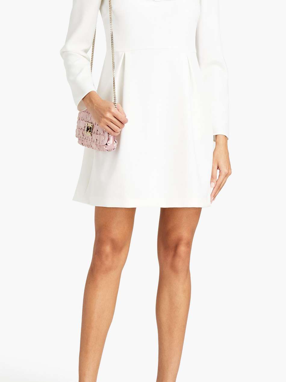 ruffled crepe mini dress