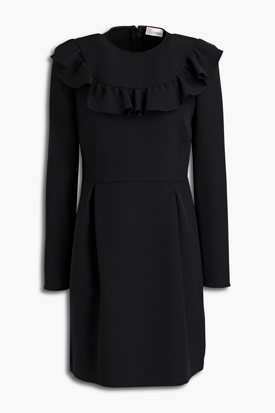 Redvalentino Woman Ruffled Crepe Mini Dress Black Size 40