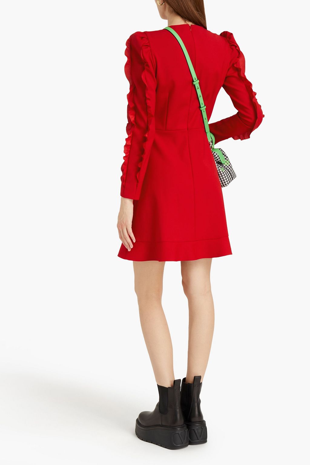 REDVALENTINO Ruffled crepe mini dress