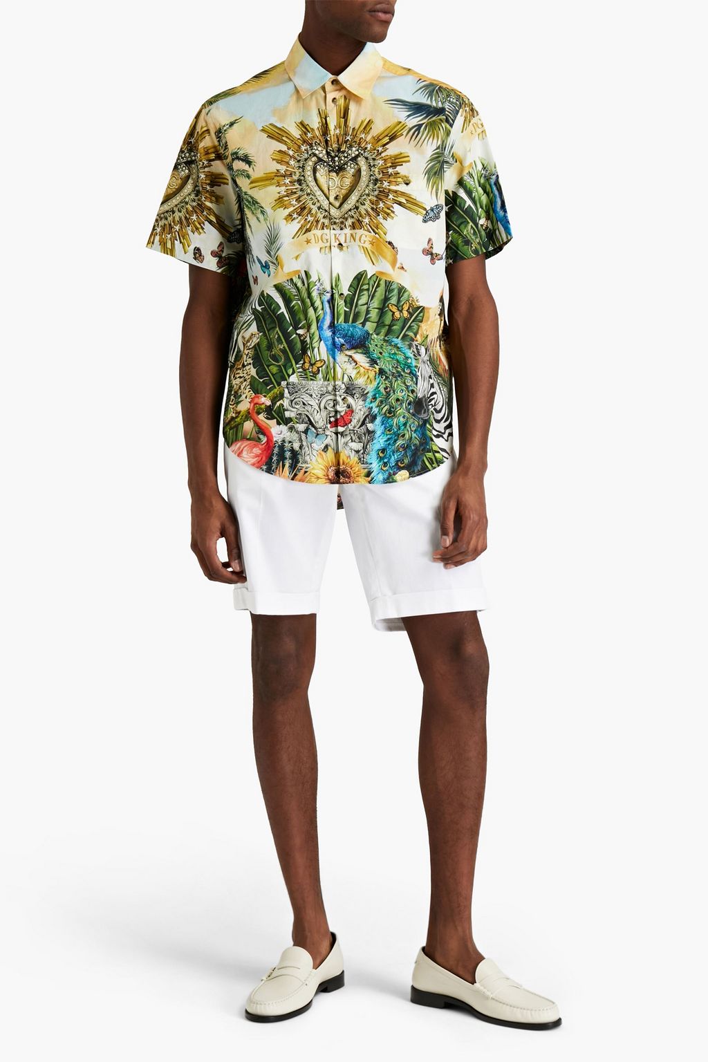 DOLCE&GABBANA Printed cotton-poplin shirt