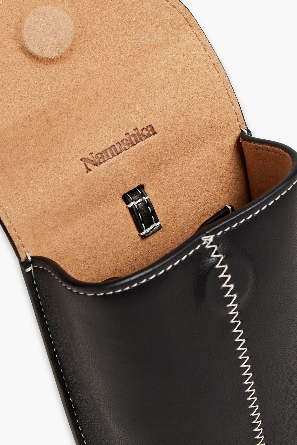 NANUSHKA Two-tone vegan leather phone pouch