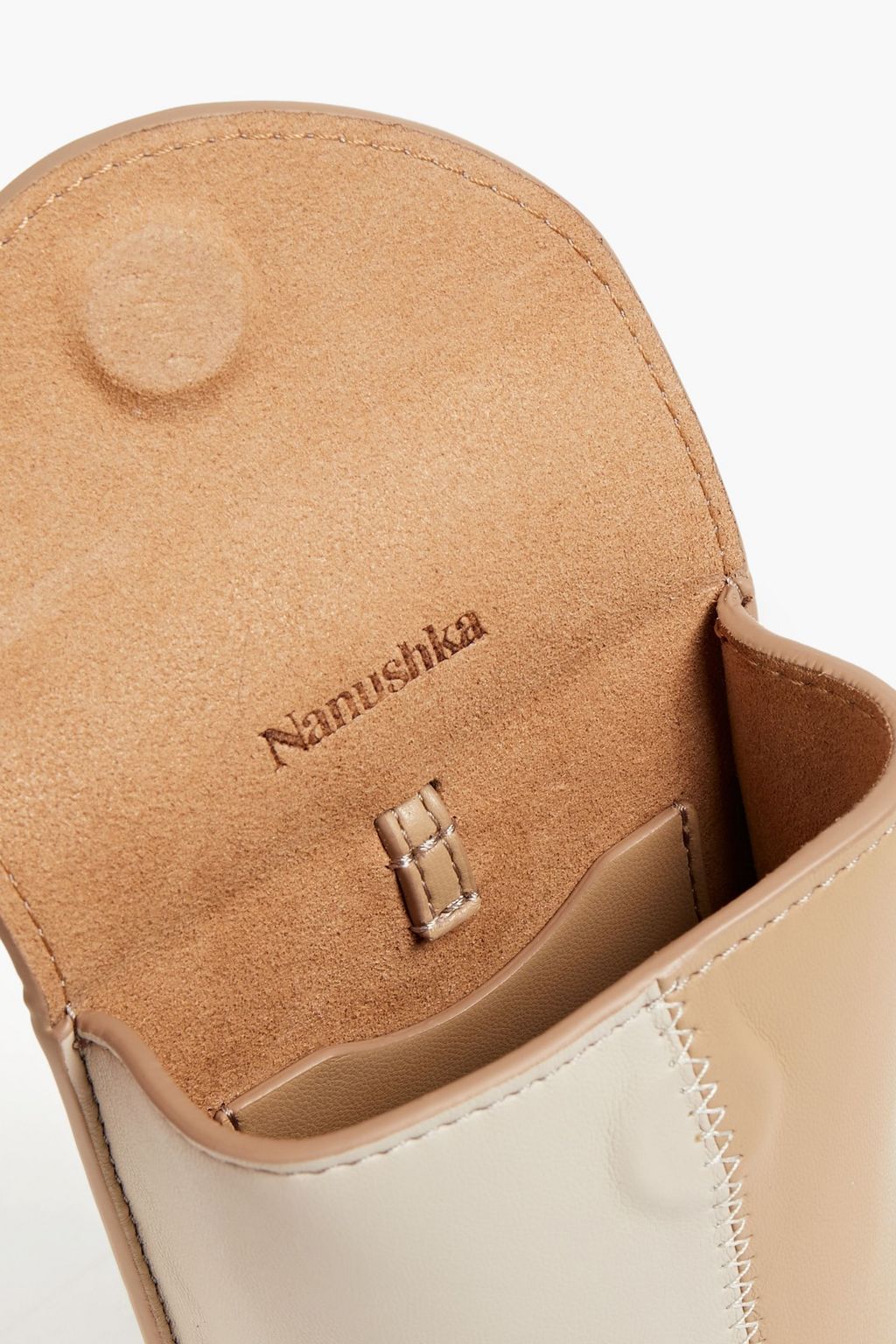 NANUSHKA Two-tone vegan leather phone pouch
