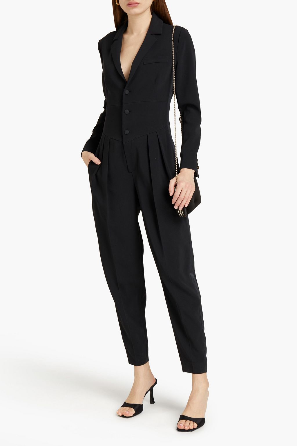 REDVALENTINO Pleated crepe jumpsuit