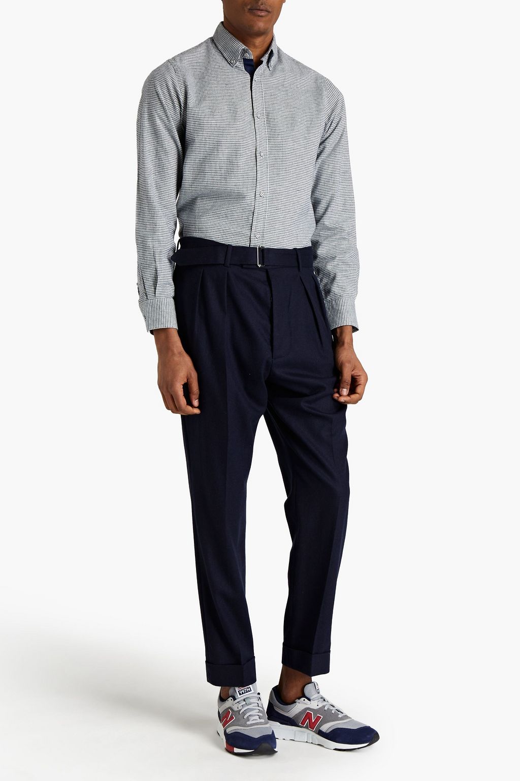 OFFICINE GÉNÉRALE Pierre tapered pleated wool-flannel pants