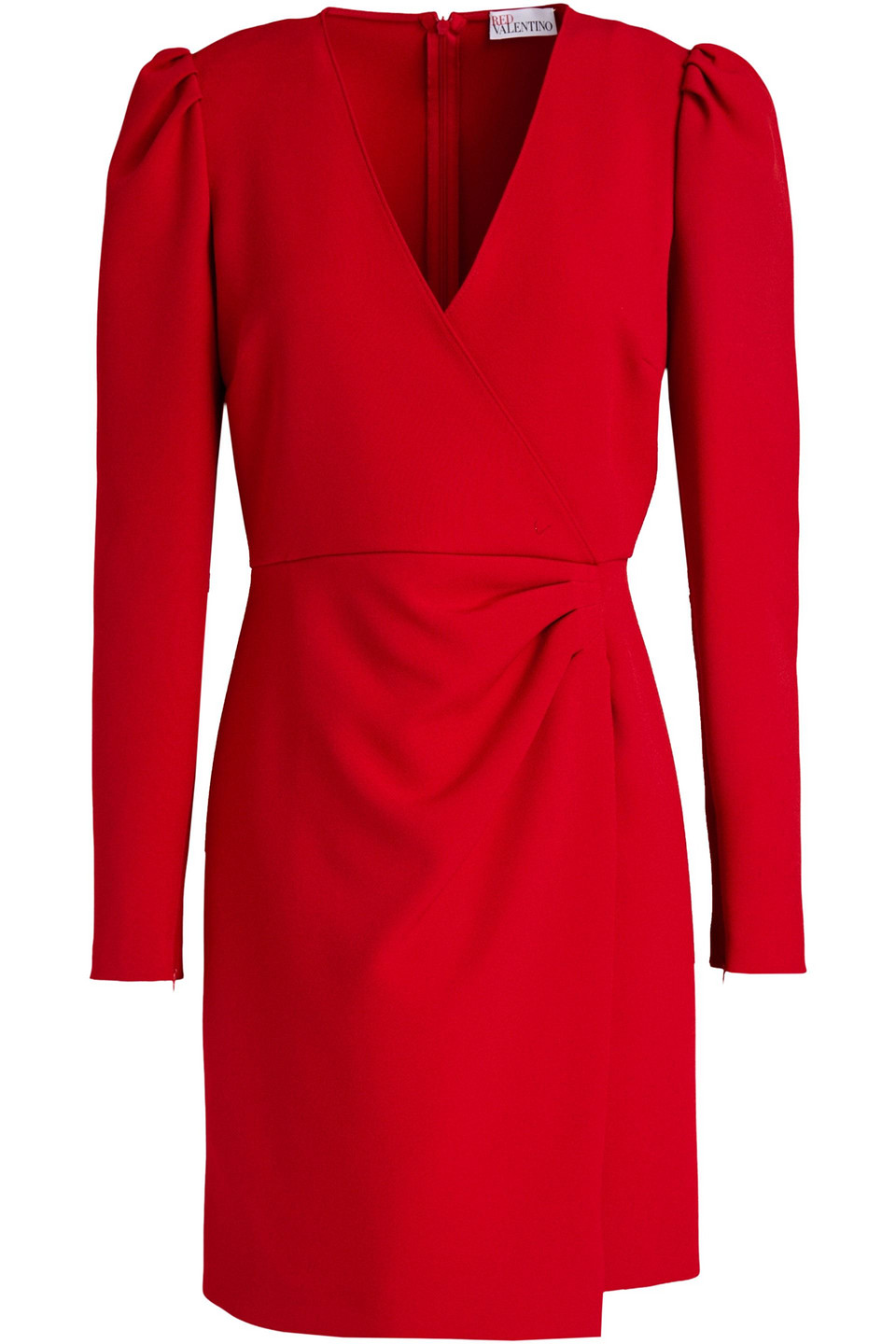 Redvalentino Woman Wrap-effect Stretch-crepe Mini Dress Red Size 42