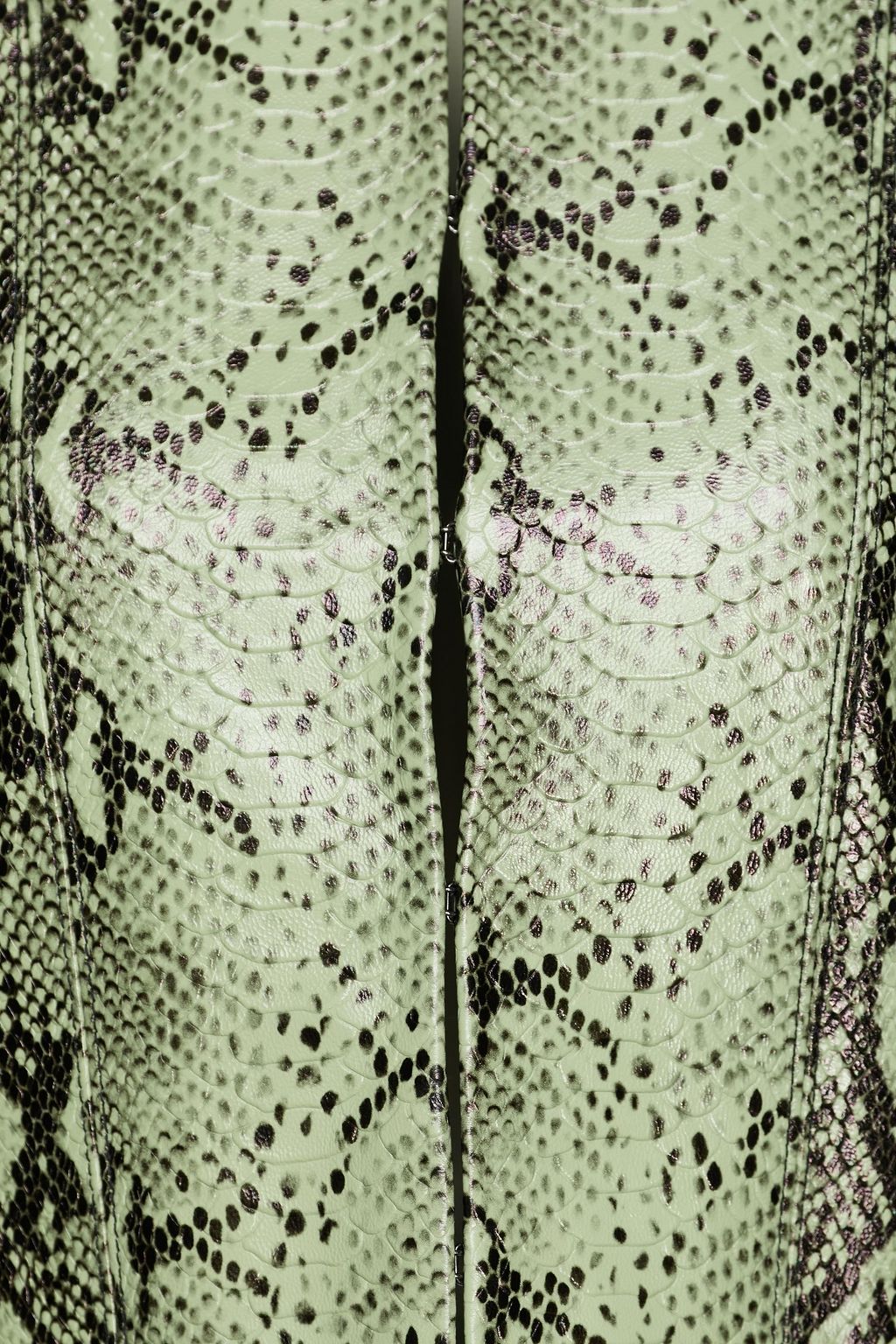 ALICE + OLIVIA Cropped snake-effect leather jacket