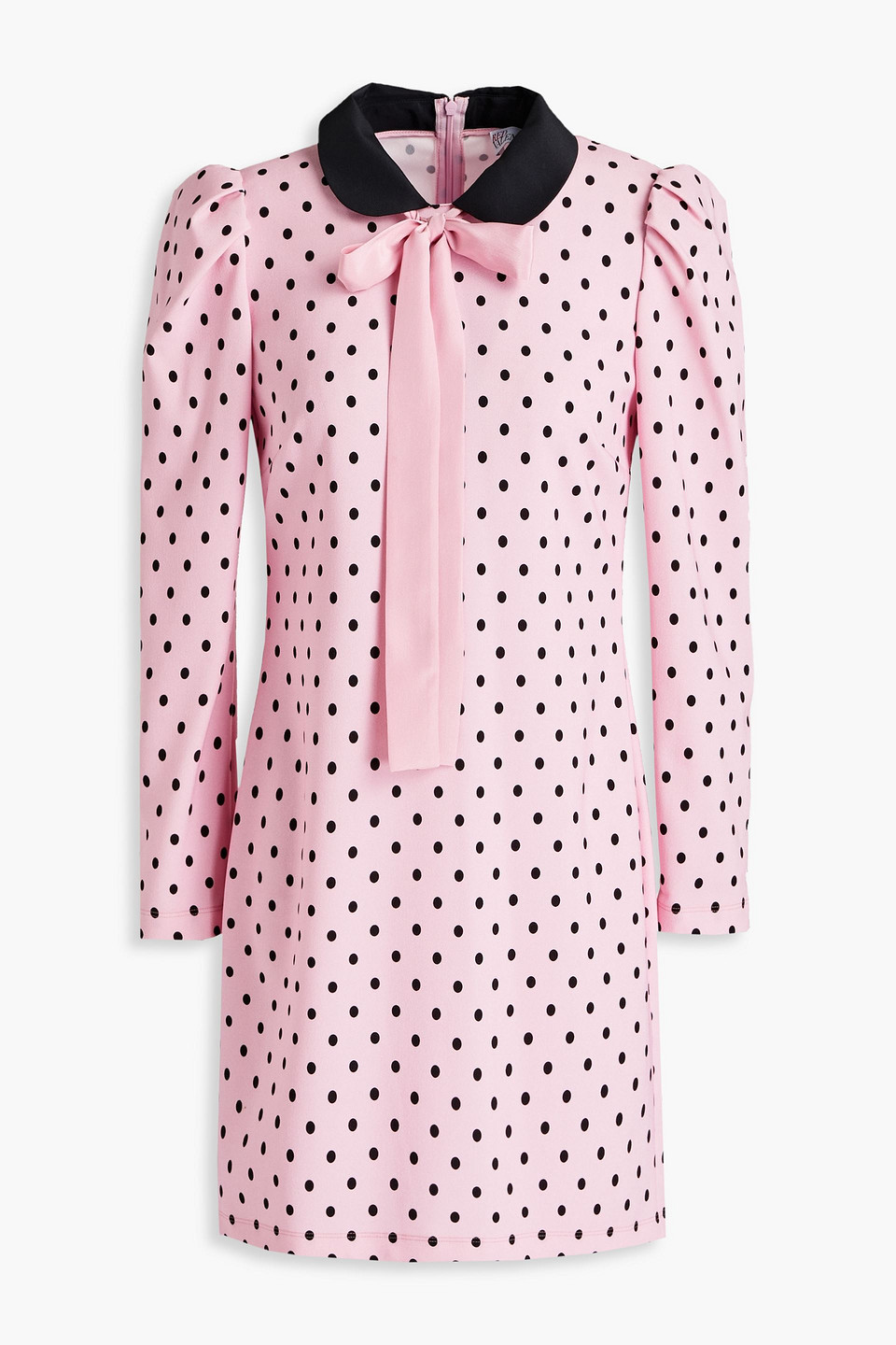 Redvalentino Woman Satin-trimmed Polka-dot Crepe Mini Dress Pink Size 42