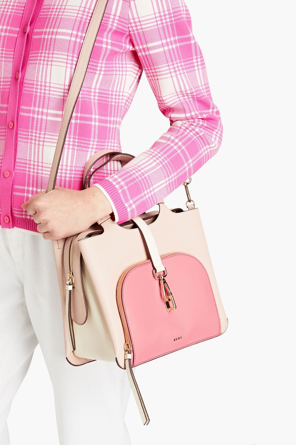 DKNY Perri pebbled-leather tote