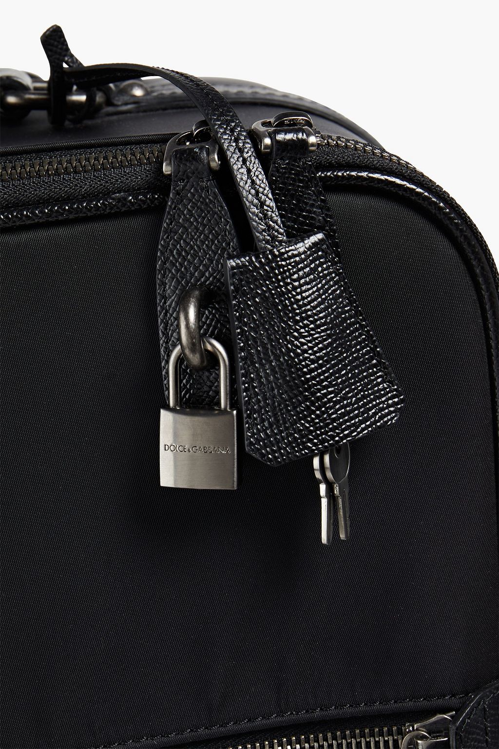 DOLCE&GABBANA Leather-trimmed twill suitcase